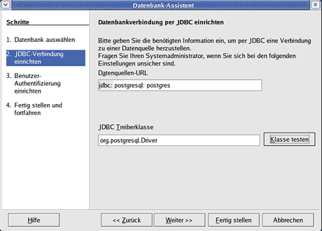 OpenOffice PostgreSQL ueber JDBC